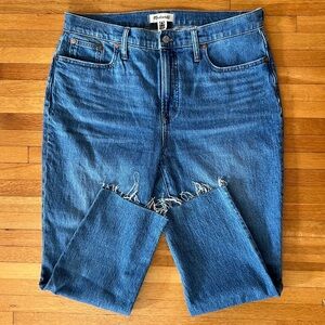 Madewell Petite Perfect Vintage Jean Raw Hem Classic Wash - Women’s size 31P